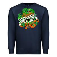 Navy Happy St. Patrick's Day Premium Sweatshirt - CowGirlArtShop