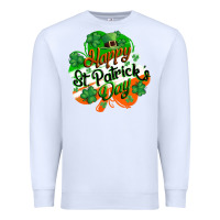 White Happy St. Patrick's Day Premium Sweatshirt - CowGirlArtShop