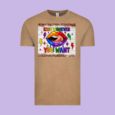 Kiss Whoever You Want Tumbler Vintage Tee Designed By Jahusdesignshop