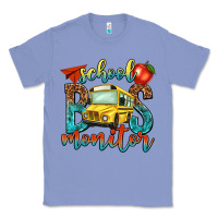 Colony Blue school bus monitor Classic Tee - NancyCooperArtShop