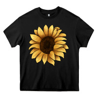 Black sunflower Heavy Core Tee - JahusDesignShop