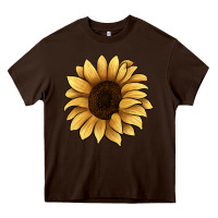 Chocolate Brown sunflower Heavy Core Tee - JahusDesignShop