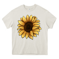 Cream sunflower Heavy Core Tee - JahusDesignShop