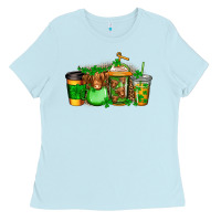 Baby Blue longhaired cow st patricks coffee Ladies Tee - Jasminsmagicworld