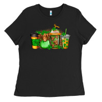 Black longhaired cow st patricks coffee Ladies Tee - Jasminsmagicworld