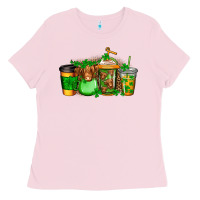 Bubblegum Pink longhaired cow st patricks coffee Ladies Tee - Jasminsmagicworld