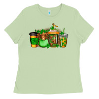 Matcha longhaired cow st patricks coffee Ladies Tee - Jasminsmagicworld