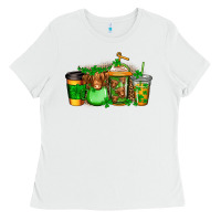 White longhaired cow st patricks coffee Ladies Tee - Jasminsmagicworld