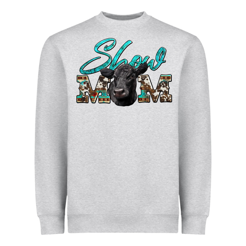 Show Mom Aztec Cowhide Black Angus Heavyweight Sweatshirt by Artiststas | Teevron