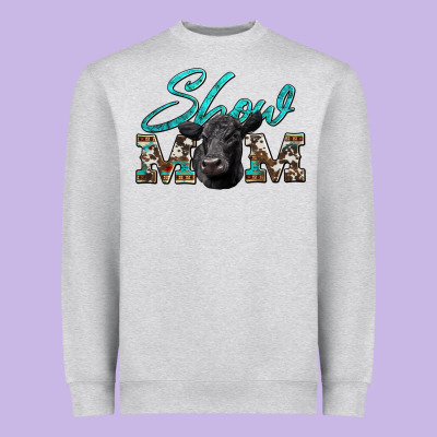 Show Mom Aztec Cowhide Black Angus Heavyweight Sweatshirt Designed By Artiststas