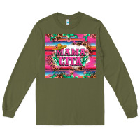 Army Green mama cita cactus serape Long Sleeve Tee - LillyAllenDesigns