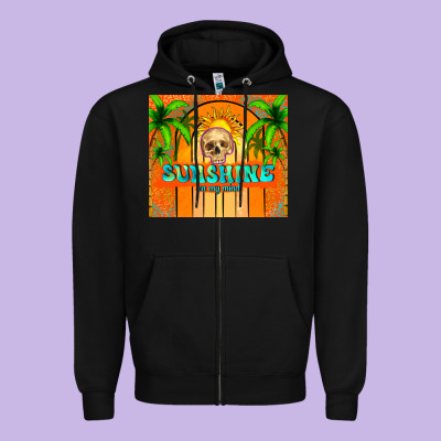Sunshine On My Mind Zipper Hoodie Designed By Tumblerdesignbyshophia