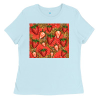 Baby Blue strawberries Ladies Tee - Jasminsmagicworld