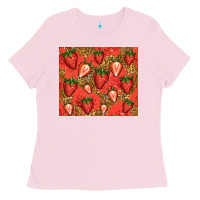 Bubblegum Pink strawberries Ladies Tee - Jasminsmagicworld