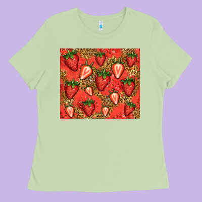 Strawberries Ladies Tee Designed By Jasminsmagicworld