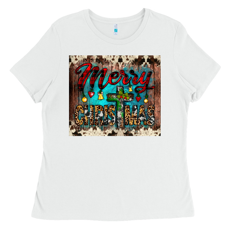 Merry Christmas Cross Tumbler Ladies Tee by JahusDesignShop | Teevron