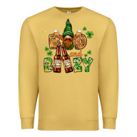 Antique Gold St. Patrick's Bad and boozy with gnome Premium Sweatshirt - HowdyJamesFarm