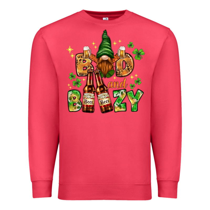 St. Patrick's Bad And Boozy With Gnome Premium Sweatshirt by HowdyJamesFarm | Teevron