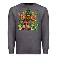 Charcoal Heather St. Patrick's Bad and boozy with gnome Premium Sweatshirt - HowdyJamesFarm