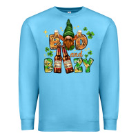 Ocean Blue St. Patrick's Bad and boozy with gnome Premium Sweatshirt - HowdyJamesFarm