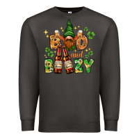 Smoke St. Patrick's Bad and boozy with gnome Premium Sweatshirt - HowdyJamesFarm