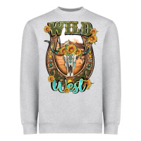 Heather Grey wild west Heavyweight Sweatshirt - Artiststas