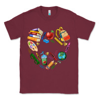 Burgundy teacher heart custom Classic Tee - NancyCooperArtShop