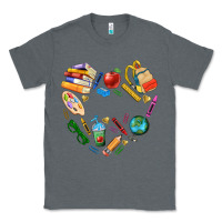 Charcoal Heather teacher heart custom Classic Tee - NancyCooperArtShop
