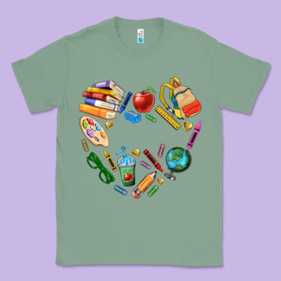 Teacher Heart Custom Classic Tee Designed By Nancycooperartshop
