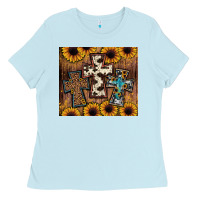 Baby Blue cross tumbler Ladies Tee - JahusDesignShop
