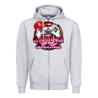 Heather Grey Gaming is my valentine Zipper Hoodie - HowdyJamesFarm