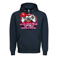 Navy Gaming is my valentine Zipper Hoodie - HowdyJamesFarm