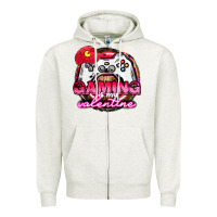 Oatmeal Heather Gaming is my valentine Zipper Hoodie - HowdyJamesFarm