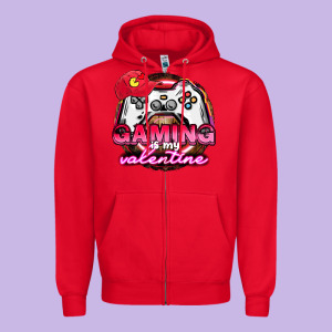 Gaming Is My Valentine Zipper Hoodie Designed By Howdyjamesfarm