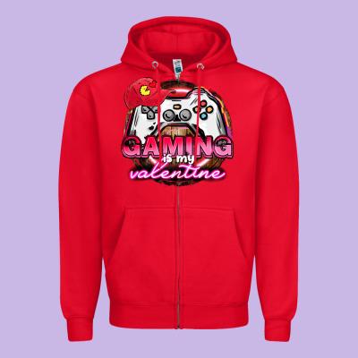 Gaming Is My Valentine Zipper Hoodie Designed By Howdyjamesfarm