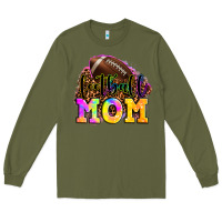Army Green football mom Long Sleeve Tee - LillyAllenDesigns