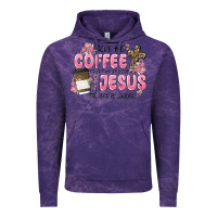 Cloud Purple give me coffee jesus Vintage Hoodie - MaliasSmallBusiness