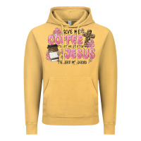 Vintage Mustard give me coffee jesus Vintage Hoodie - MaliasSmallBusiness