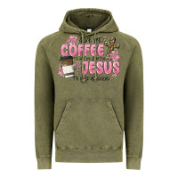 Vintage Olive give me coffee jesus Vintage Hoodie - MaliasSmallBusiness