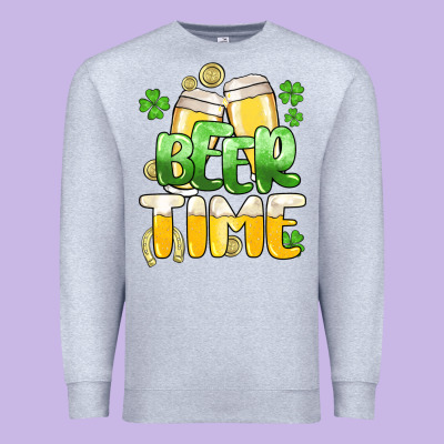 St.patrick's Beer Time Premium Sweatshirt Designed By Howdyjamesfarm