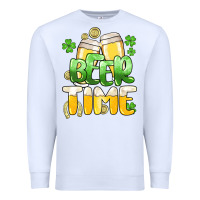 White St.Patrick's Beer time Premium Sweatshirt - HowdyJamesFarm