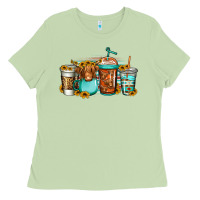 Matcha longhaired cow coffee cups Ladies Tee - Jasminsmagicworld