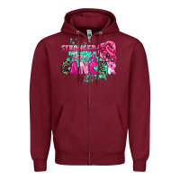 Burgundy Stronger than Cancer Zipper Hoodie - HowdyJamesFarm