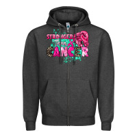 Charcoal Heather Stronger than Cancer Zipper Hoodie - HowdyJamesFarm