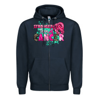Navy Stronger than Cancer Zipper Hoodie - HowdyJamesFarm