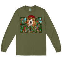 Army Green Christmas Beagle Dog Mom Long Sleeve Tee - RanaPortraitStore