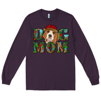 Plum Christmas Beagle Dog Mom Long Sleeve Tee - RanaPortraitStore