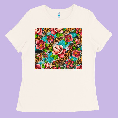 Tropical Flowers Ladies Tee Designed By Artiststas