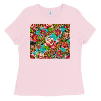 Bubblegum Pink tropical flowers Ladies Tee - Artiststas