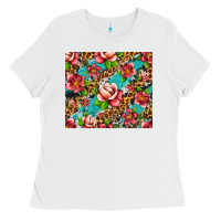 White tropical flowers Ladies Tee - Artiststas